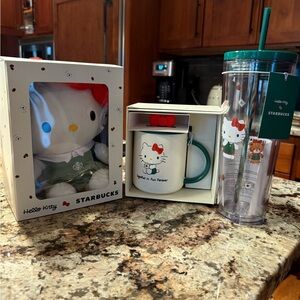Starbucks Hello Kitty Plush, Mug, and Tumbler Set